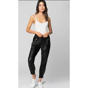 BLANKNYC Vegan Leather Running Wild Joggers Black Size 26